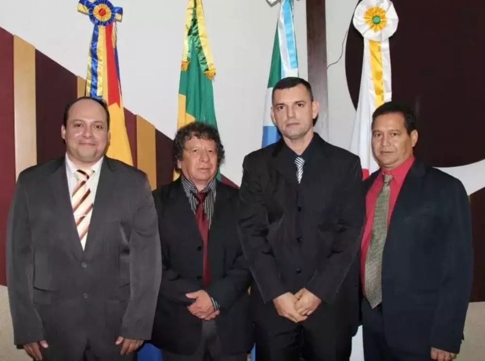 Giancarlo da Rocha, Totinha (2º à esquerda), Sergio Martins Rigo e Aguinaldo Lima Pereira, denunciados por farra das diárias - Crédito: (Arquivo)