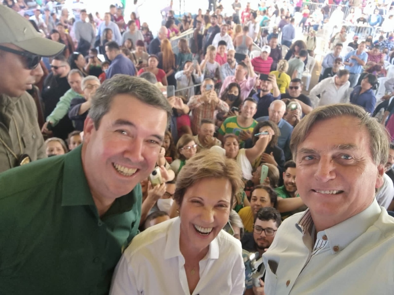 Eduardo Riedel, dep. federal Tereza Cristina e Presidente Jair Bolsonaro/Foto: Assessoria