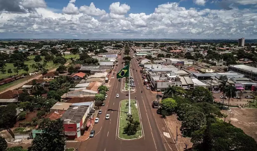 Imagem aérea da cidade de Sidrolândia, em Mato Grosso do Sul. (Foto: Divulgação) - CREDITO: Campo Grande News