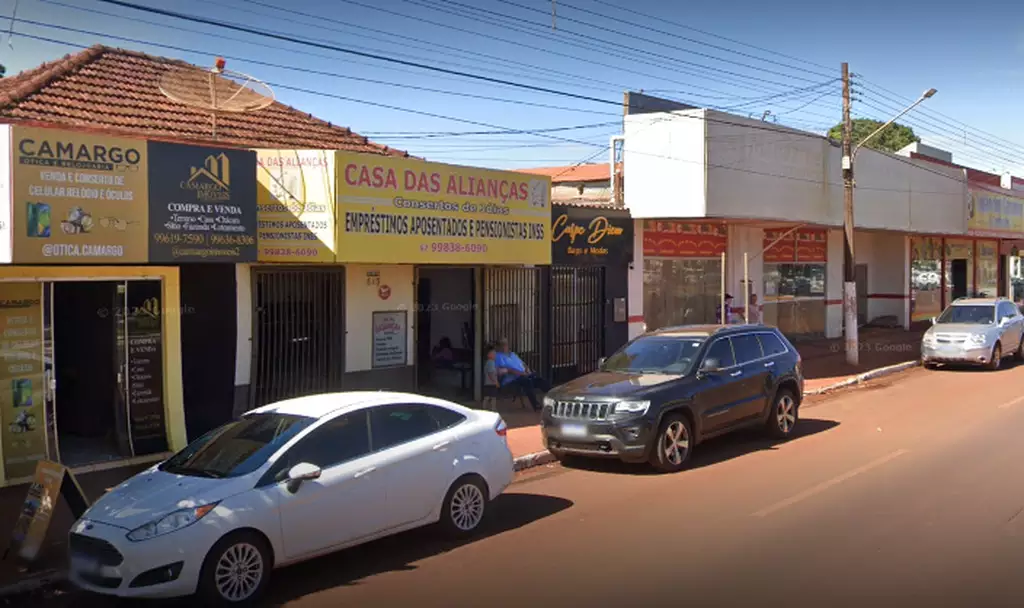 Fachada do estabelecimento que foi assaltado em Sidrolândia (Foto: Reprodução/Google Maps) - Credito: Campo Grande News