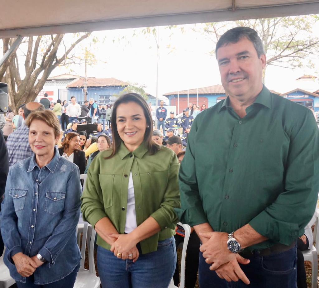 Gov. Eduardo Riedel, Senadora Tereza Cristina e a Prefeita Adriane Lopes/Foto: Assessoria