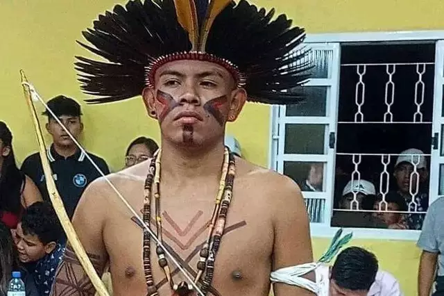 Aldair Mota Dias durante Mister Indígena de 2022 (Foto: Acervo Pessoal)-Credito: Campo Grande News