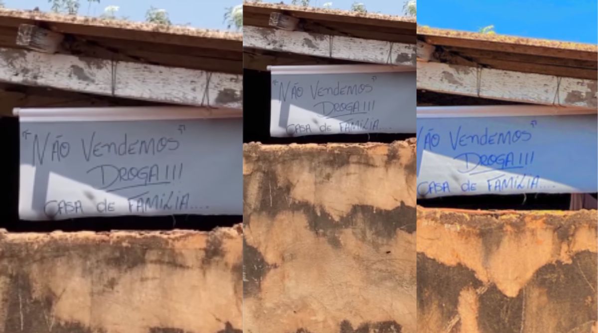 Família se viu obrigada a instalar placa com aviso sucinto em Mato Grosso do Sul - (Fotos: Reprodução, Babalizando MS)