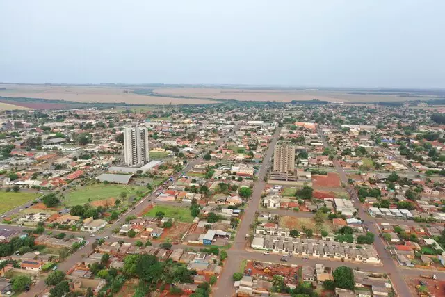 Vista aérea de Sidrolândia, cidade onde caso aconteceu e é investigado (Foto: Rafael Brites | Prefeitura de Sidrolândia) 